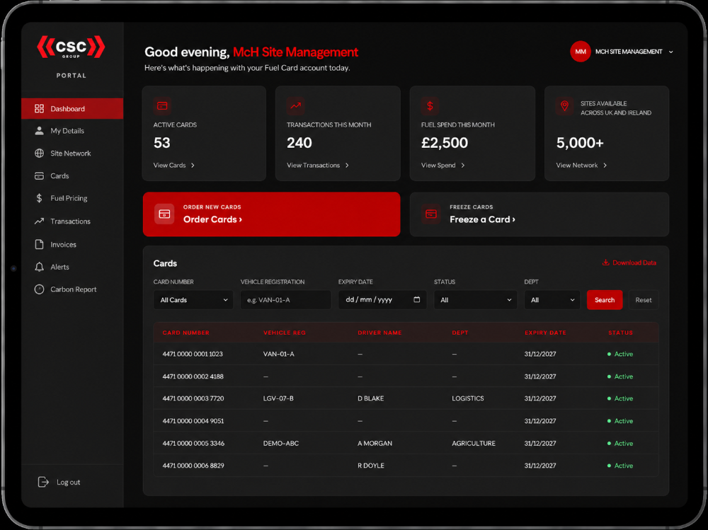 CSC Portal Dashboard